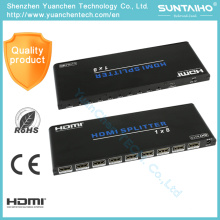 Support 3D 1080P 2.0V 1X8 HDMI Splitter for HDTV DVD PS3